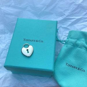 Tiffany sterling silver heart lock charm.